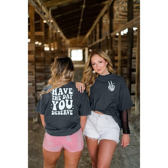 🆕Brand New - Women Grey Skeleton Graphic T Shirts - Picture 4 of 5